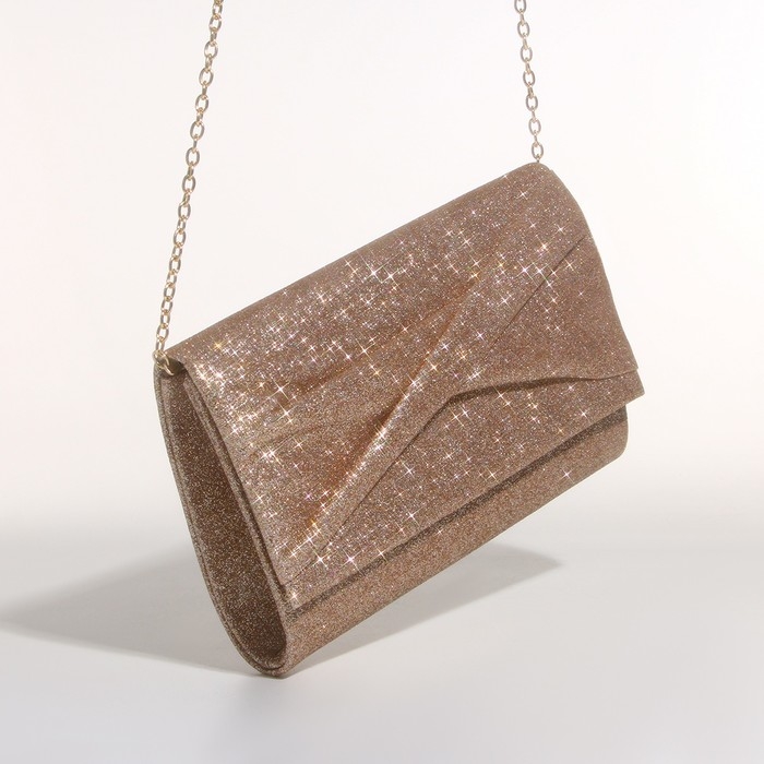 Сумка-клатч на магните, цвет пудровый