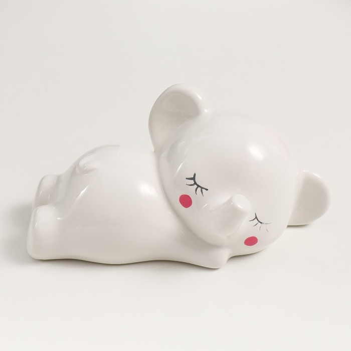 Копилка керамика Копилка керамика "Спящий белый слонёнок" 16х8х7,5 см