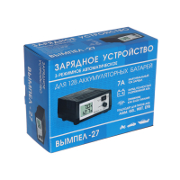 Зарядное устройство АКБ "Вымпел-27", 0.6-7 А, 12 В, для гелевых, кислотных и AGM АКБ