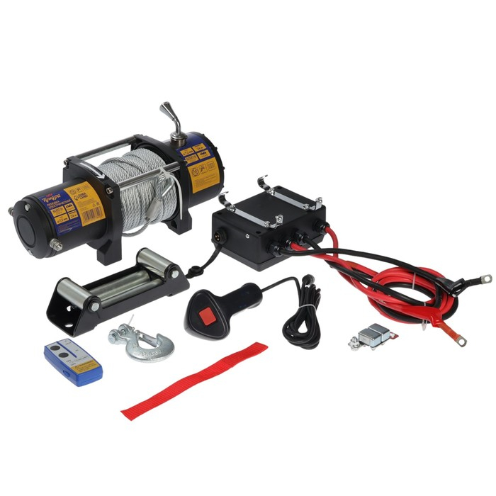 Лебедка электрическая ТУНДРА, 12/24V, 6000 lb (2.7 т), 3 л.с., до 8.5 м/мин, 7.2 мм х 24 м Лебедка электрическая ТУНДРА, 12/24V, 6000 lb (2.7 т), 3 л.с., до 8.5 м/мин, 7.2 мм х 24 м