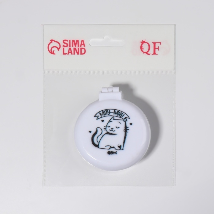 Расчёска массажная «Коты», складная, с зеркалом, 6,5 × 2,5 см, цвет белый Расчёска массажная «Коты», складная, с зеркалом, 6,5 × 2,5 см, цвет белый