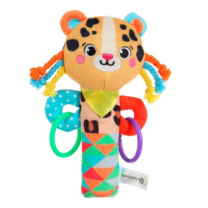 Игрушка - пищалка  Игрушка - пищалка "Леопард" с погремушкой