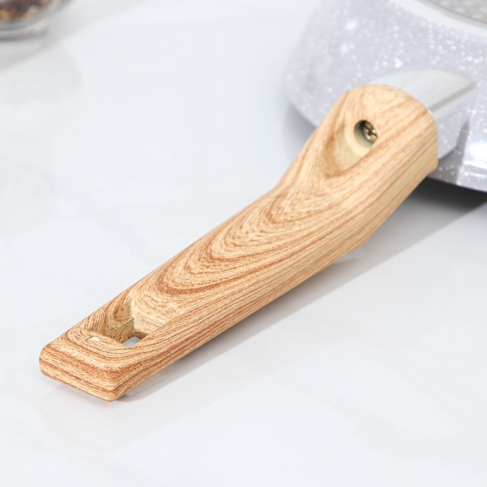 Сковорода кованая Magistro Natural, d=20 см, ручка soft-touch, антипригарное покрытие, индукция, цвет серый