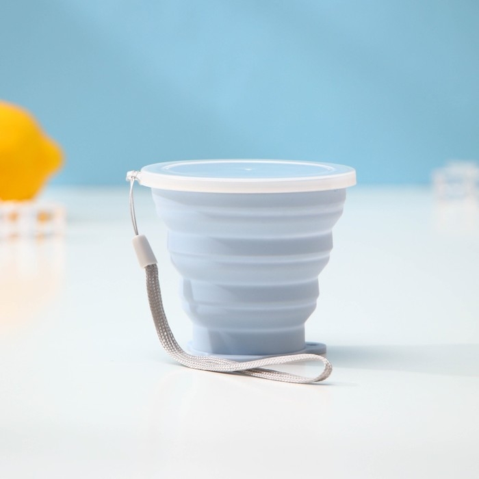 Стакан силиконовый складной с крышкой Доляна «Айли», 180 мл, 9×8,5×9 см, цвет МИКС Стакан силиконовый складной с крышкой Доляна «Айли», 180 мл, 9×8,5×9 см, цвет МИКС