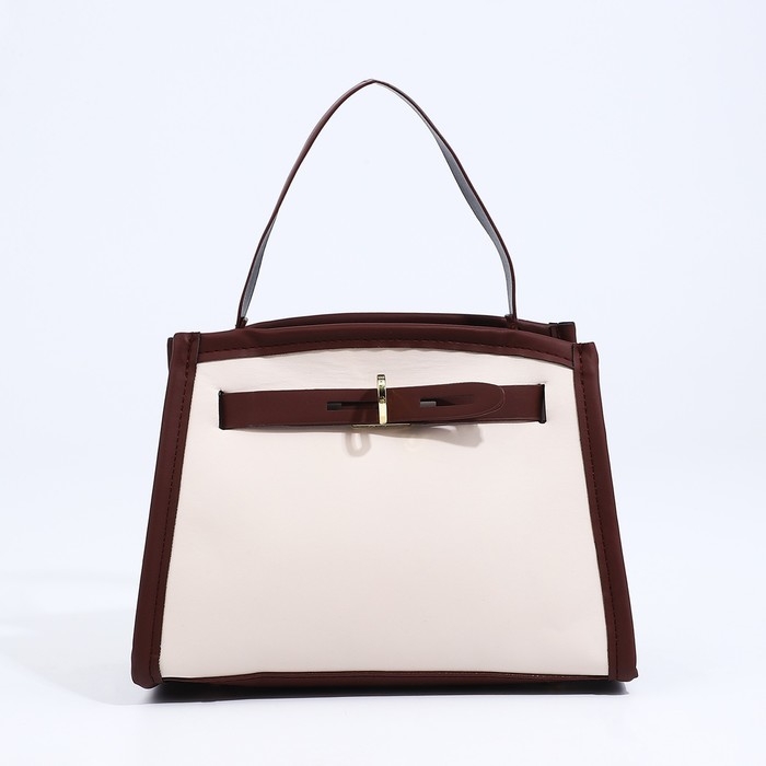 Сумка кросс-боди на молнии, цвет белый/коричневый Сумка кросс-боди на молнии, цвет белый/коричневый