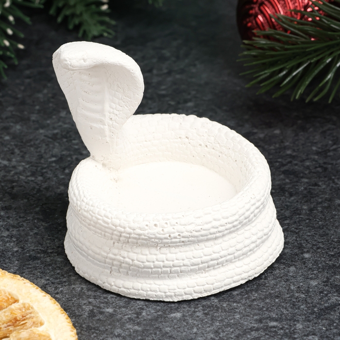 Новый год. Символ 2025. Подсвечник новогодний Новый год. Символ 2025. Подсвечник новогодний "Змея кобра" 8х5см