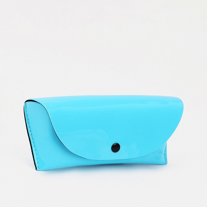 Футляр для очков на кнопке, длина 16,5 см, цвет голубой Футляр для очков на кнопке, длина 16,5 см, цвет голубой