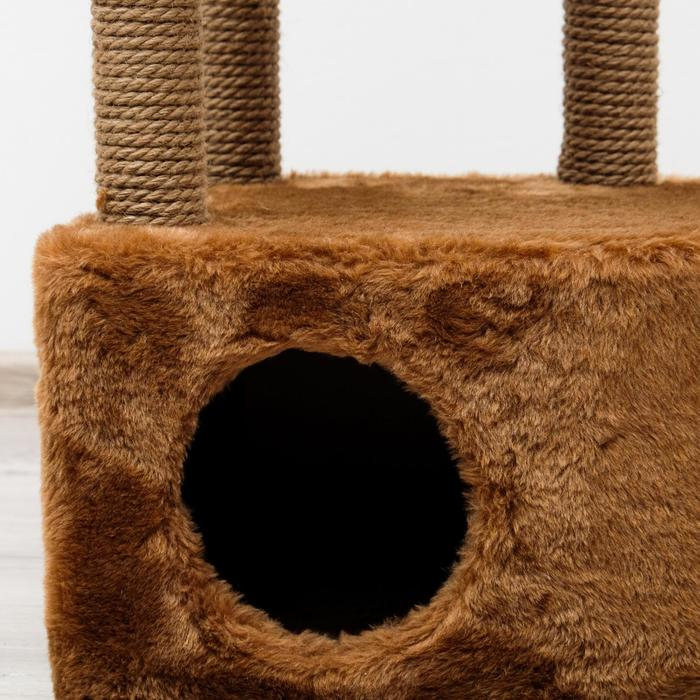 Комплекс для кошек с когтеточкой, угловой, 48 х 48 х 171 см, коричневый Комплекс для кошек с когтеточкой, угловой, 48 х 48 х 171 см, коричневый