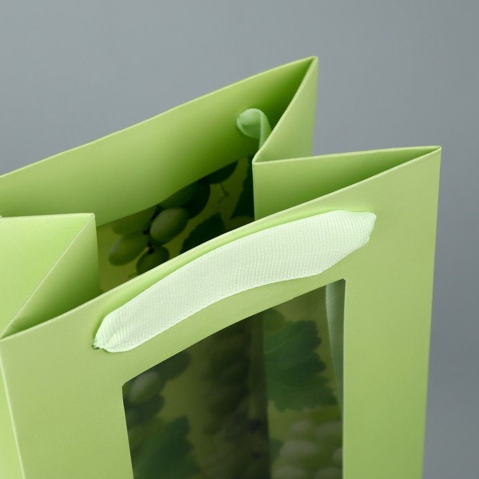 Пакет подарочный под бутылку, упаковка, «Виноград», 36 х 13 х10 см Пакет подарочный под бутылку, упаковка, «Виноград», 36 х 13 х10 см