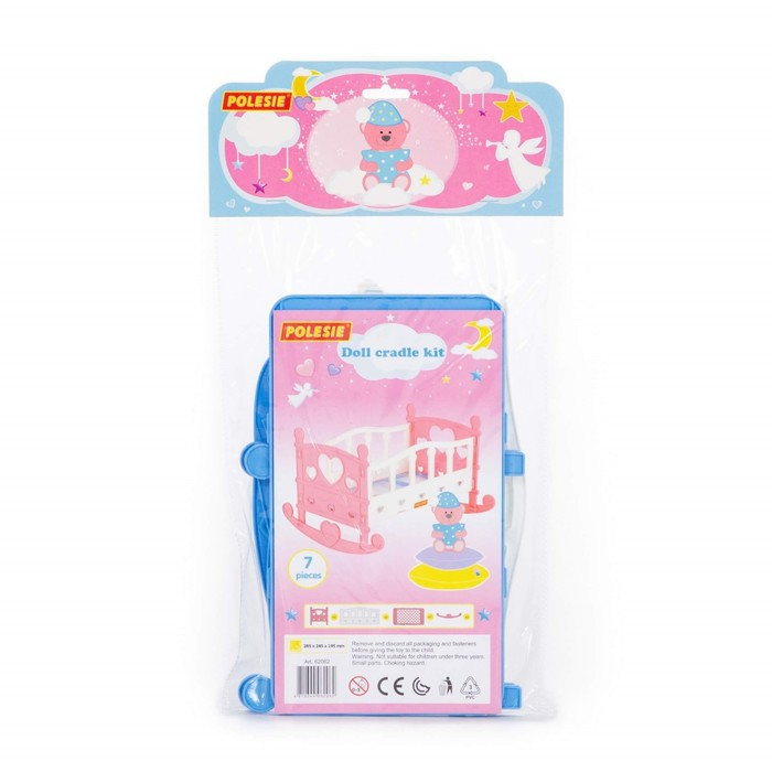 Кроватка-качалка для кукол сборная, 7 элементов, в пакете, МИКС Кроватка-качалка для кукол сборная, 7 элементов, в пакете, МИКС