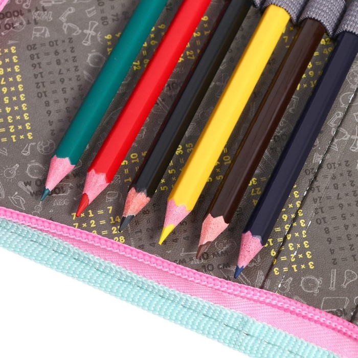 Пенал 1 секция, 115 х 205 мм, с наполнением 16 предметов, Calligrata Пенал 1 секция, 115 х 205 мм, с наполнением 16 предметов, Calligrata "Девочка" ламинированный картон, 30П26/set