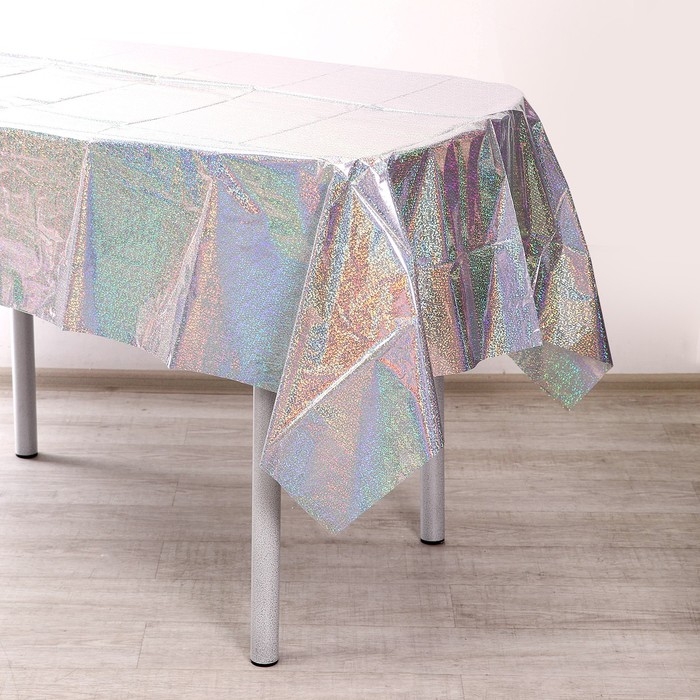 Скатерть &laquo;Голография&raquo; 137&times;183 см, цвет серебро