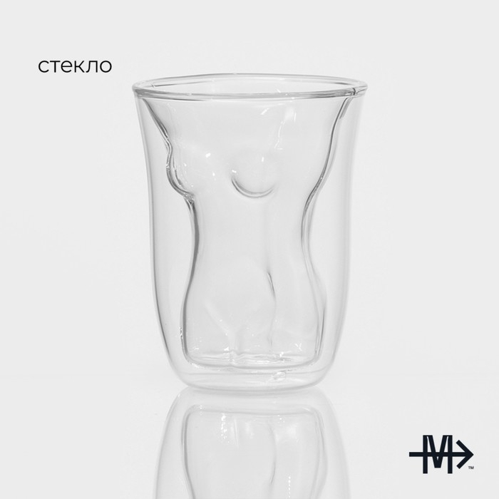 Стакан стеклянный с двойными стенками Magistro «Женская фигура», 150 мл, 8×11 см Стакан стеклянный с двойными стенками Magistro «Женская фигура», 150 мл, 8×11 см