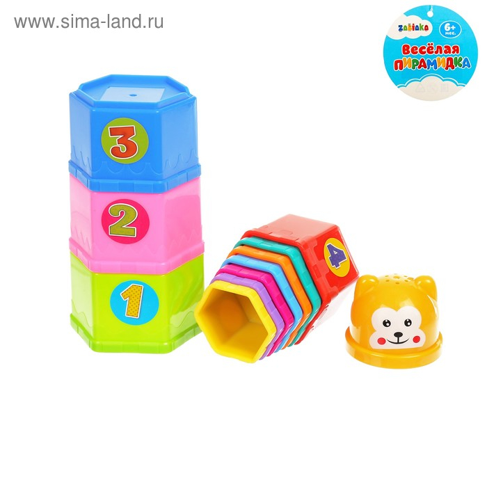 Игрушка развивающая «Пирамидка-стаканчики: Цифры и буквы», 11 предметов Игрушка развивающая «Пирамидка-стаканчики: Цифры и буквы», 11 предметов