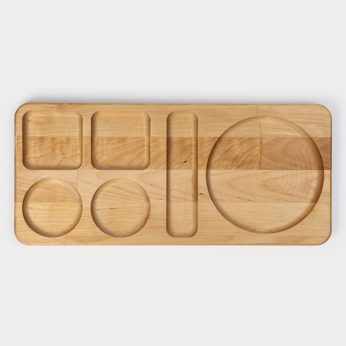 Поднос-подставка Adelica «Чайная станция», на 2 персоны, с потайными ручками, 40×18×1,8 см, берёза Поднос-подставка Adelica «Чайная станция», на 2 персоны, с потайными ручками, 40×18×1,8 см, берёза