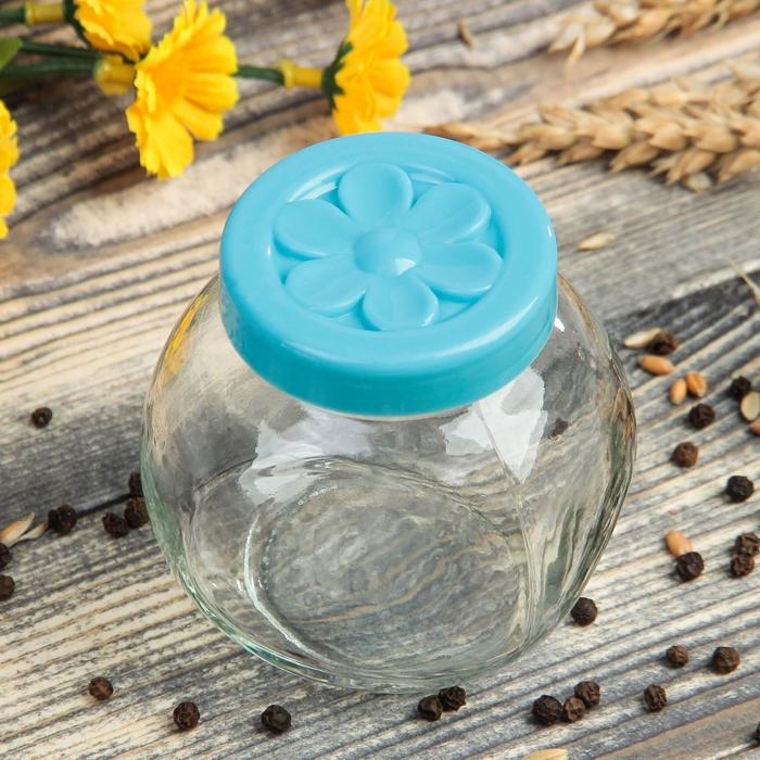 Банки для хранения сыпучих продуктов &laquo;Ромашка&raquo;, 200 мл, 8&times;8 см, 2 шт, цвет МИКС