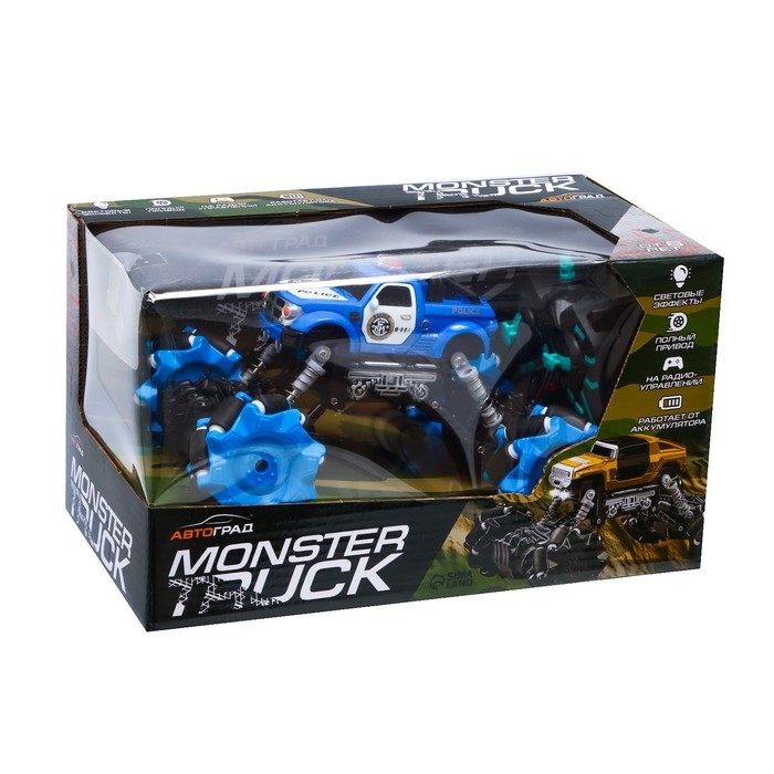 Джип радиоуправляемый «Полиция», 4WD, дрифт, работает от аккумулятора, цвет синий