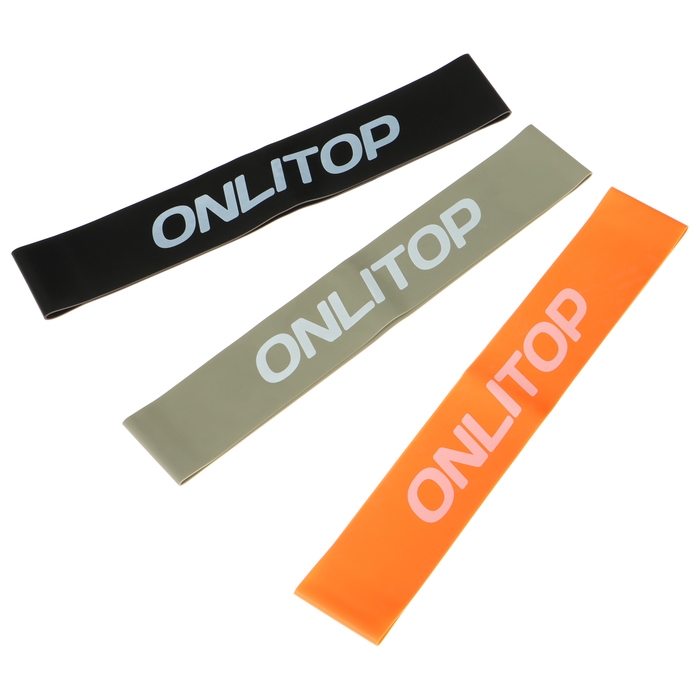 Набор фитнес-резинок ONLYTOP: нагрузка 10, 14, 22 кг, 3 шт., 30х5 см, цвета МИКС Набор фитнес-резинок ONLYTOP: нагрузка 10, 14, 22 кг, 3 шт., 30х5 см, цвета МИКС