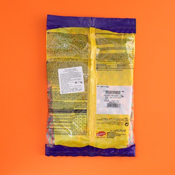 Мармелад жевательный DAMEL Жгутики мини в сахаре с начинкой ананас, 1 кг Мармелад жевательный DAMEL Жгутики мини в сахаре с начинкой ананас, 1 кг