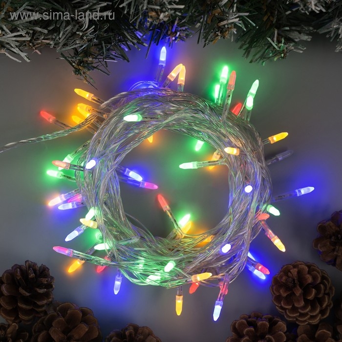 Гирлянда «Нить» 10 м с насадками «Игла», IP20, прозрачная нить, 100 LED, свечение мульти, 8 режимов, 220 В Гирлянда «Нить» 10 м с насадками «Игла», IP20, прозрачная нить, 100 LED, свечение мульти, 8 режимов, 220 В