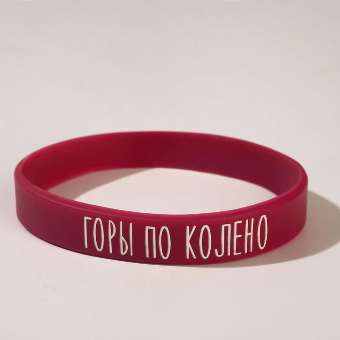 Силиконовый браслет «Горы по колено» стандарт, цвет бордово-белый, 20 см Силиконовый браслет «Горы по колено» стандарт, цвет бордово-белый, 20 см
