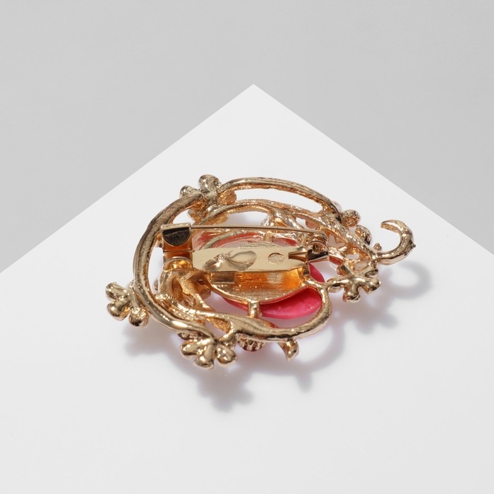 Брошь «Цветочная» арфа, цвет розовый в золоте Брошь «Цветочная» арфа, цвет розовый в золоте