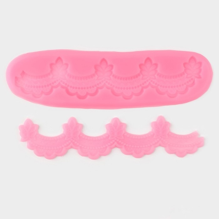 Молд «Воланы», 2 предмета, силикон, 21×5,5×1 см, цвет МИКС Молд «Воланы», 2 предмета, силикон, 21×5,5×1 см, цвет МИКС