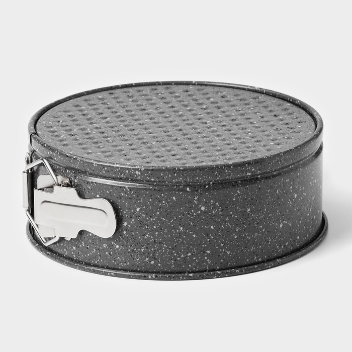 Форма для выпечки Доляна &laquo;Мрамор&raquo;, 17&times;7 см, съёмное дно, антипригарное покрытие, цвет серый