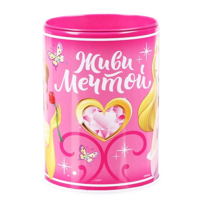 Копилка металлическая, 7,5 см х 7,5 см х 10,3 см Копилка металлическая, 7,5 см х 7,5 см х 10,3 см "Живи мечтой", Принцессы