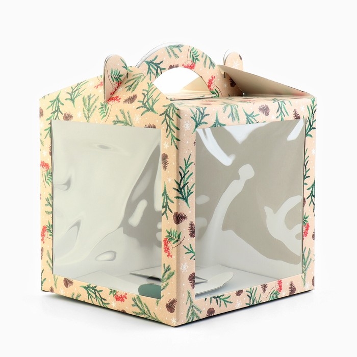 Коробка кондитерская с окном, сундук, «С Новым годом!» 20 х 20 х 20 см, Новый год Коробка кондитерская с окном, сундук, «С Новым годом!» 20 х 20 х 20 см, Новый год