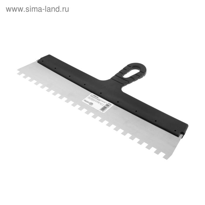 Шпатель зубчатый ЛОМ, 450 мм, зуб 10 мм, нержавеющая сталь Шпатель зубчатый ЛОМ, 450 мм, зуб 10 мм, нержавеющая сталь