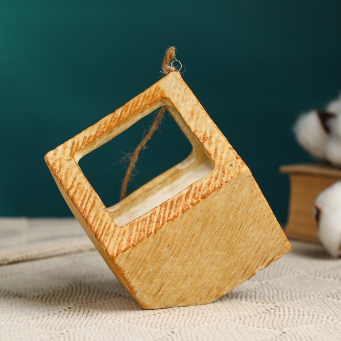 Кашпо  Кашпо "Куб" бежевое, 8*8*8см