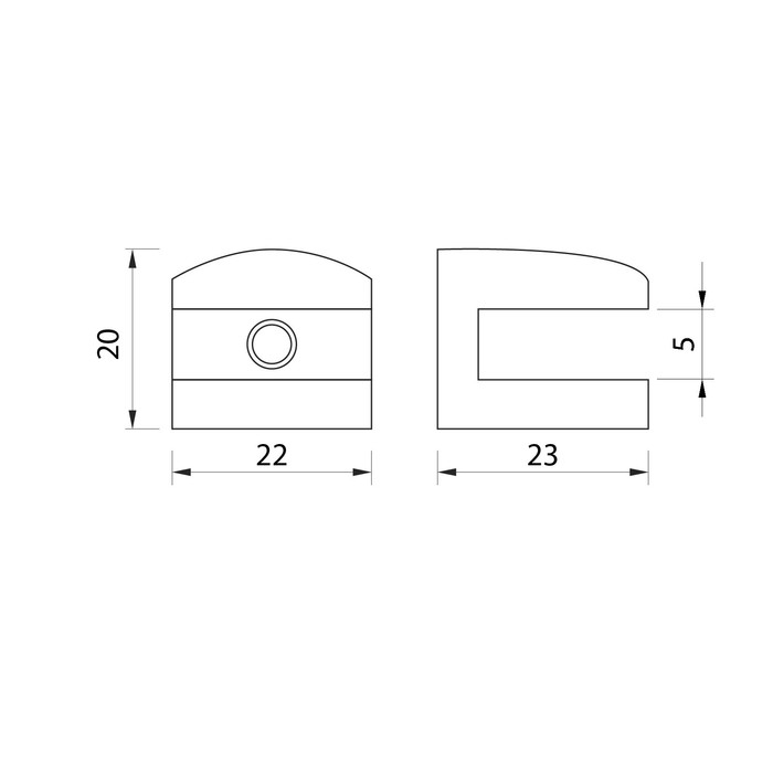Полкодержатель P110CP, 22х23х20 мм, 4 шт в наборе, цвет хром