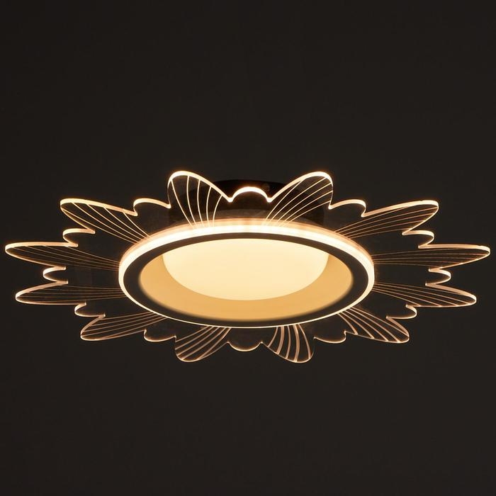 Люстра с ПДУ 1196/1 LED 52Вт 3000-6000К диммер белый-прозрачный 50х50х8 см BayerLux