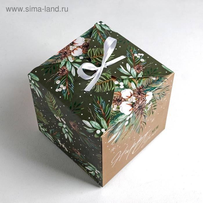 Коробка подарочная новогодняя складная «Волшебство», 18 х 18 х 18 см, Новый год Коробка подарочная новогодняя складная «Волшебство», 18 х 18 х 18 см, Новый год