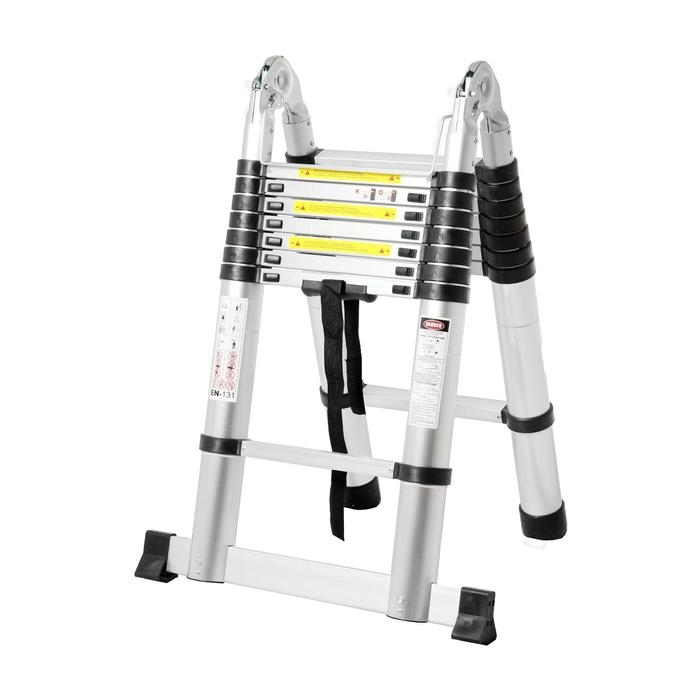 Стремянка-лестница телескопическая ТУНДРА, раскладная, алюминиевая, 2.5 х 2.5 м Стремянка-лестница телескопическая ТУНДРА, раскладная, алюминиевая, 2.5 х 2.5 м