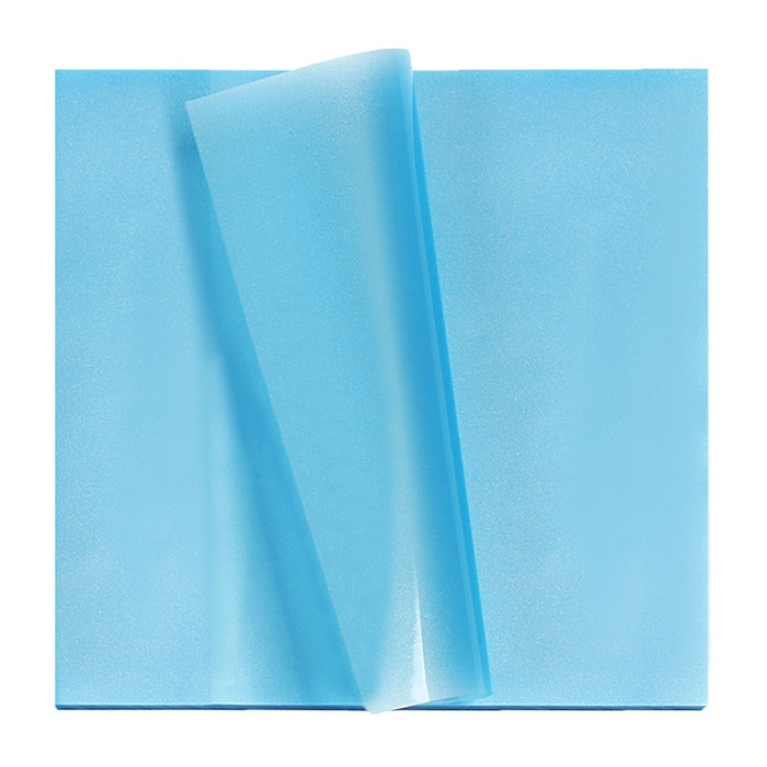 Блок с липким краем 76мм х 76мм 50л пластик прозрачный синий перламутр Блок с липким краем 76мм х 76мм 50л пластик прозрачный синий перламутр