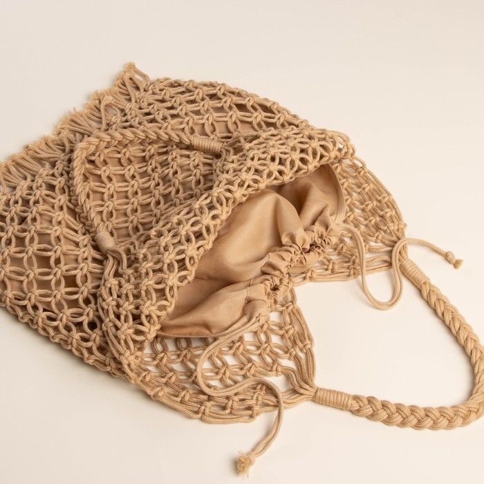 Сумка женская SL Home, ручное плетение, хлопок, длина ручек 15 см, 40×32 см Сумка женская SL Home, ручное плетение, хлопок, длина ручек 15 см, 40×32 см