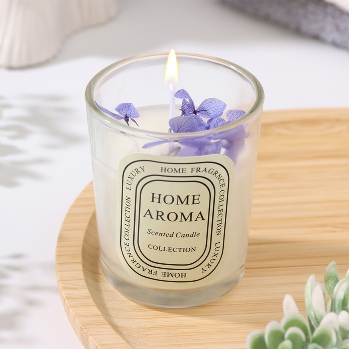 Свеча ароматическая в стакане  Свеча ароматическая в стакане "Sweet Love", лаванда, 5,5х6,5 см