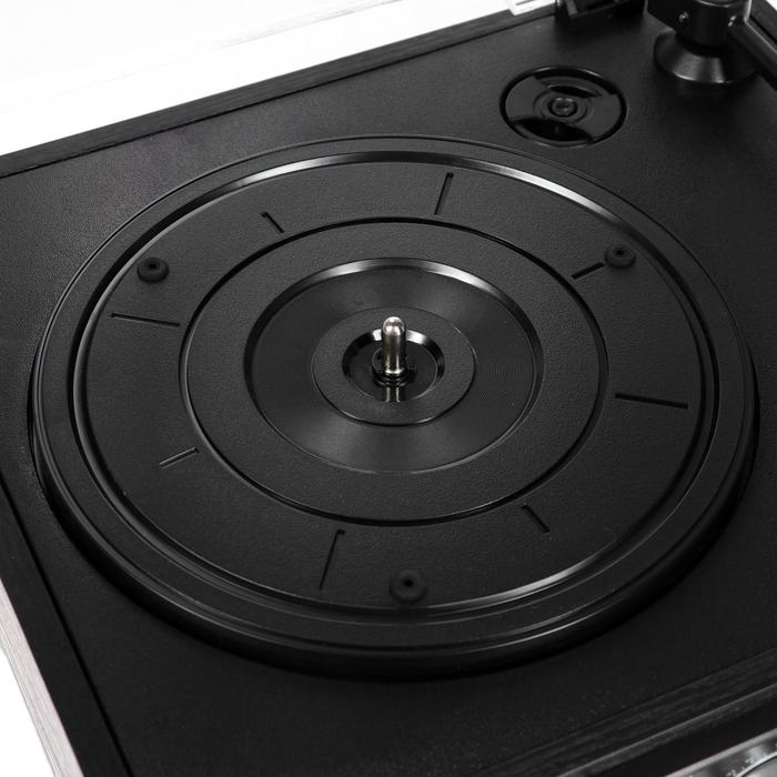 Проигрыватель виниловых дисков Ritmix LP-200B, 10 Вт, 3 скорости, BT, AUX, FM, RCA, черный Проигрыватель виниловых дисков Ritmix LP-200B, 10 Вт, 3 скорости, BT, AUX, FM, RCA, черный