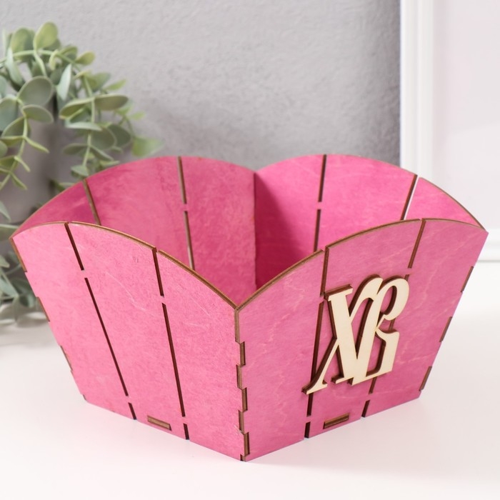 Корзина-шкатулка Пасхальная Корзина-шкатулка Пасхальная "ХВ" 19х19х12 см, сиреневый