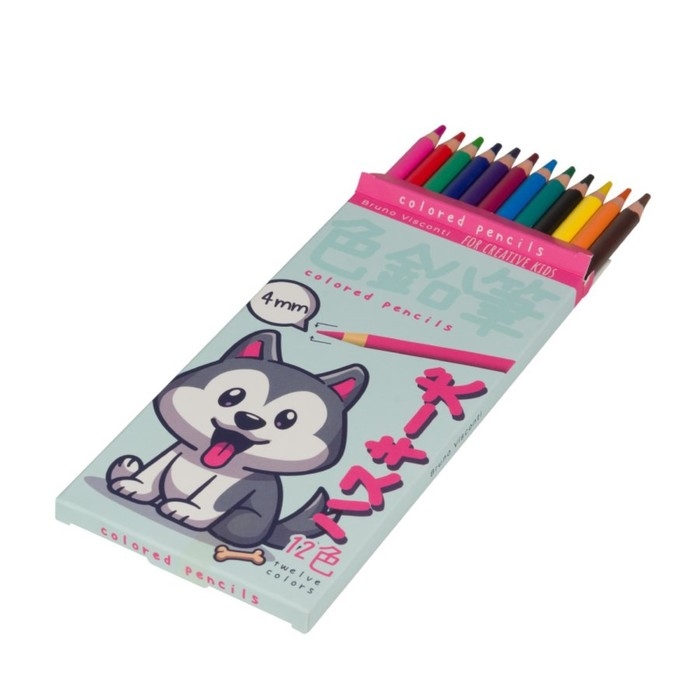 Карандаши цветные 12 цветов, BrunoVisconti KAWAII ANIMALS, грифель 0,4 мм, пластиковый корпус, МИКС Карандаши цветные 12 цветов, BrunoVisconti KAWAII ANIMALS, грифель 0,4 мм, пластиковый корпус, МИКС