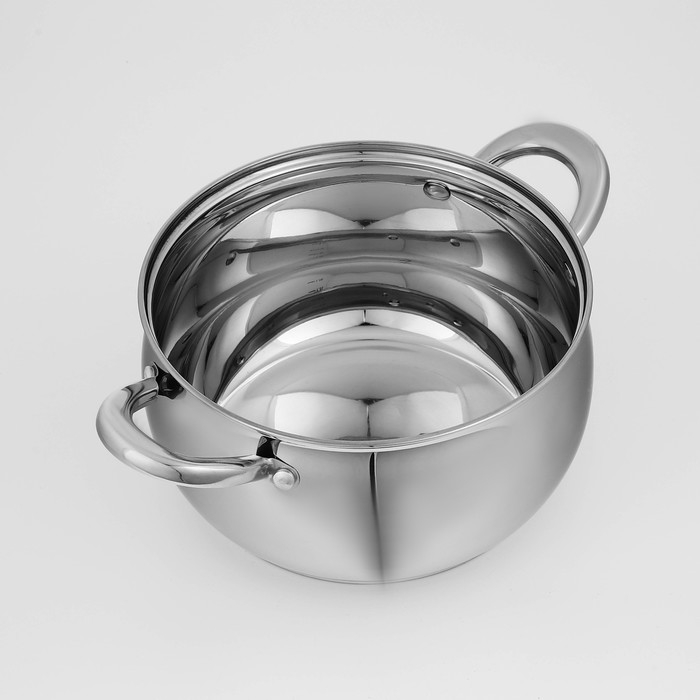 Кастрюля из нержавеющей стали Доляна «Гиперион», 3,5 л, d=20 см, с крышкой Кастрюля из нержавеющей стали Доляна «Гиперион», 3,5 л, d=20 см, с крышкой