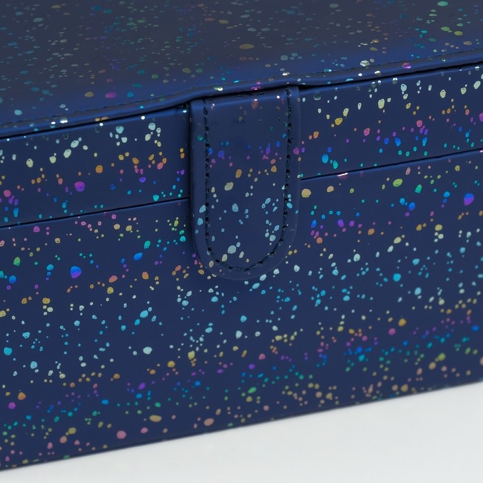 Шкатулка кожзам для украшений Шкатулка кожзам для украшений "Ночное небо" голография фиолет 14х18х10,5 см