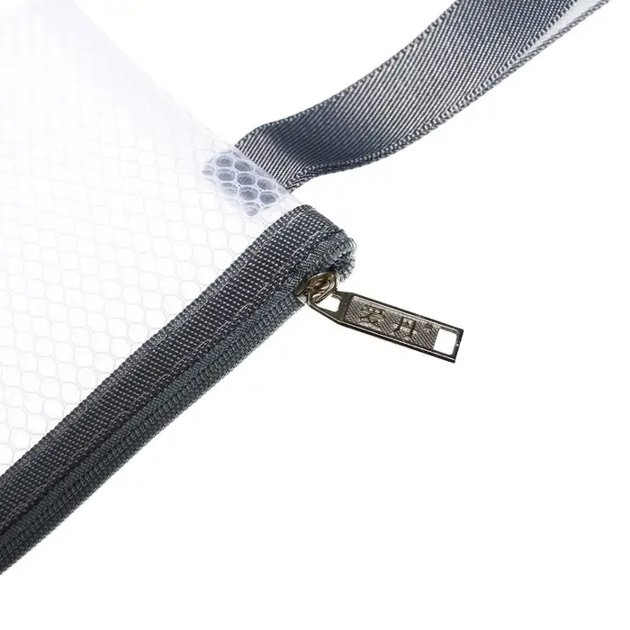 Папка-конверт на молнии формат А65, с ручкой, водоотталкивающая, 350 мкр, серый Папка-конверт на молнии формат А65, с ручкой, водоотталкивающая, 350 мкр, серый