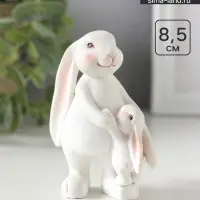 Фигурка полистоун &laquo;Заяц с зайчонком - возьми на ручки&raquo;, 6.5&times;4&times;8.5 см