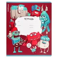 Тетрадь 12 листов в линейку ErichKrause "Monsters", обложка мелованый картон, МИКС