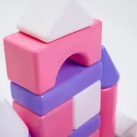 Кубики детские, пластиковые, цветные, 36 штук, 6&times;6 см, цвет розовый