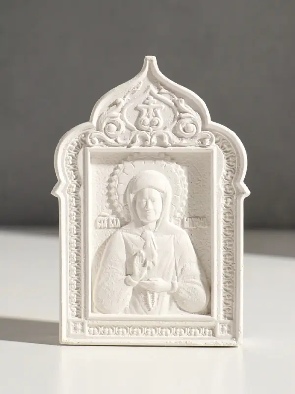 Икона &laquo;Святая Матрона&raquo;, с подвесом, 12&times;8&times;2 см, гипс
