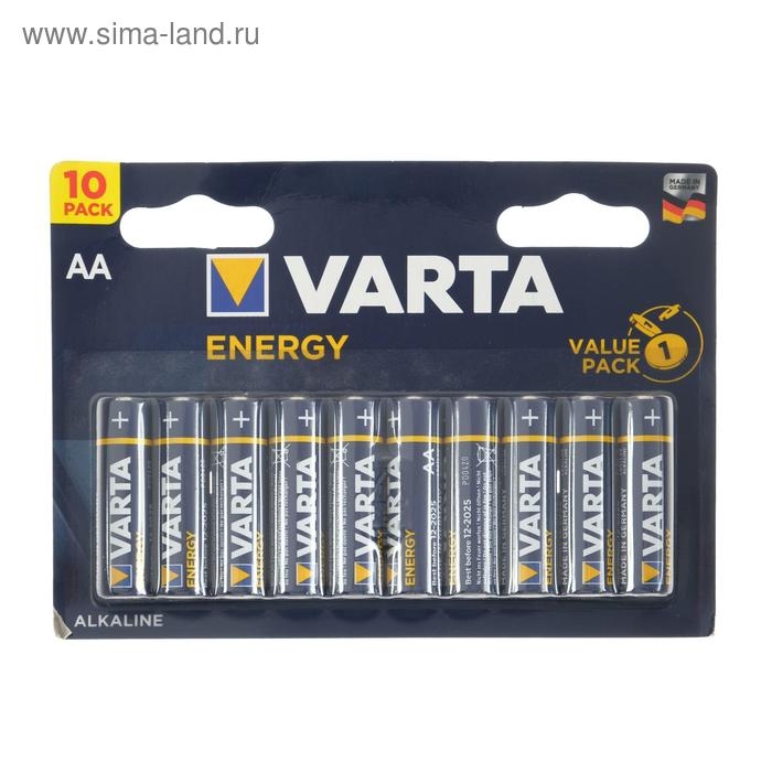 Батарейка алкалиновая Varta Energy, AA, LR6-10BL, 1.5В, блистер, 10 шт. Батарейка алкалиновая Varta Energy, AA, LR6-10BL, 1.5В, блистер, 10 шт.